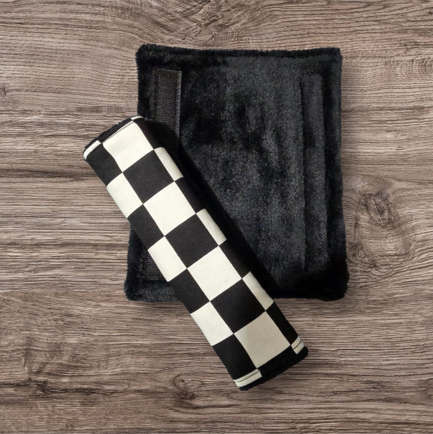 Checkered flag Seatbelt Covers reversable