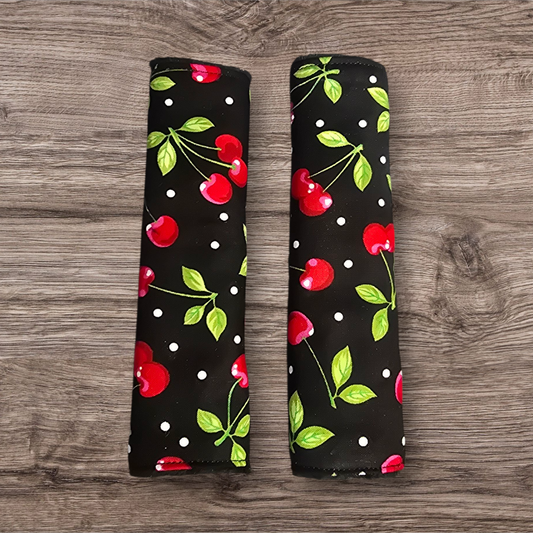 Cherry Seatbelt Covers (reversable)