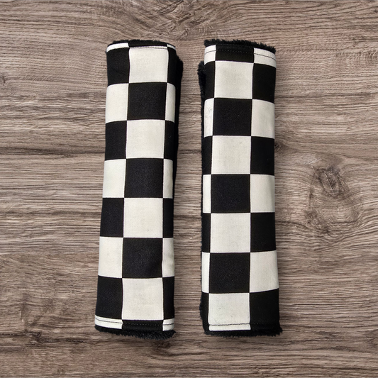 Checkered flag Seatbelt Covers reversable